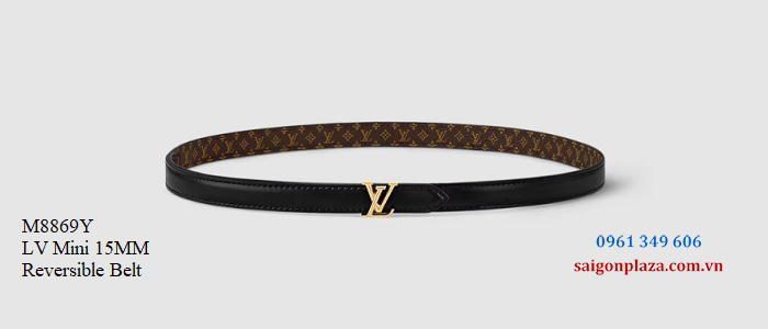 Dây lưng đẹp để tặng vợ tặng người yêu dịp sinh lễ ngày lễ tình yêu 14/2 LV Louis Vuitton Mini 15MM M8869Ychính hãng