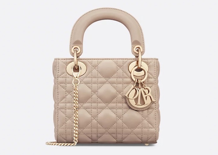 Túi xách nữ mini Lady Dior M0505ONGE M51U màu be size 17cm