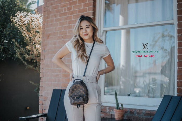 Túi da lv balo da lv nữ công sở đeo vai Louis Vuitton Palm Springs Mini M44873