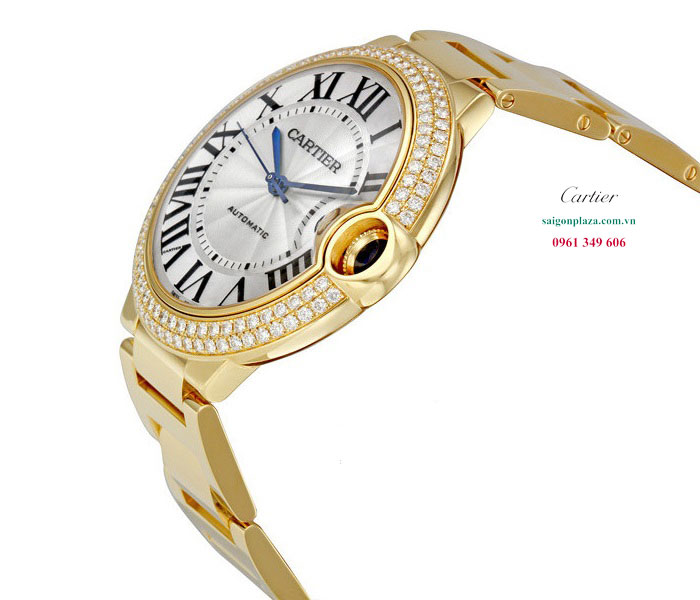 Đồng hồ đính kim cương vàng 18k Cartier Ballon Bleu De WE9007Z3