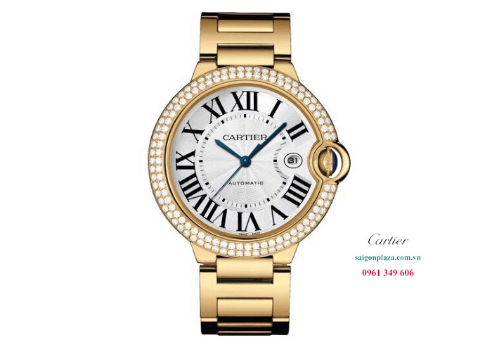 Đồng hồ vàng thật cỡ size 42 mm Cartier Ballon Bleu De WE9007Z3