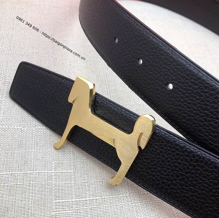Dây thắt lưng cao cấp Hermes PH036525 Dây lưng nam Hermes chính hãng giá rẻ Hà Nội TP HCM Việt Nam khóa vàng dây da đen