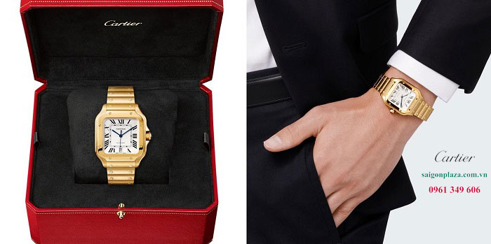 Mẫu đồng hồ cơ nam đẹp giá rẻ Cartier Santos De WGSA0010 35 mm