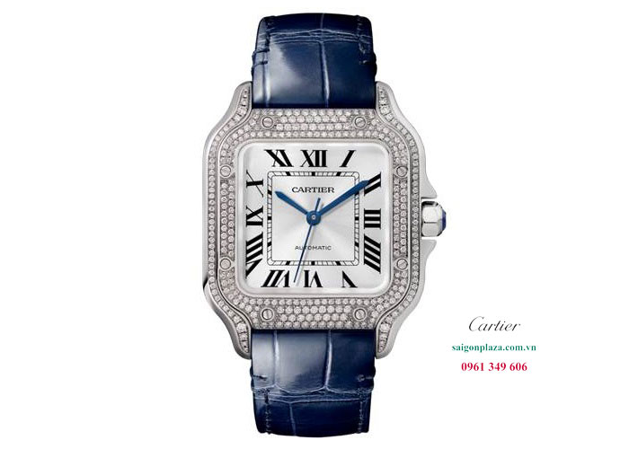 đồng hồ dây da nữ chính hãng Cartier Santos De Cartier WJSA0006 size bé 35mm