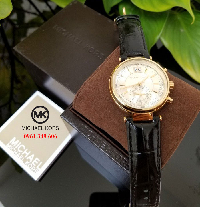 Đồng hồ MK nữ dây da Michael Kors Sawyer MK2433