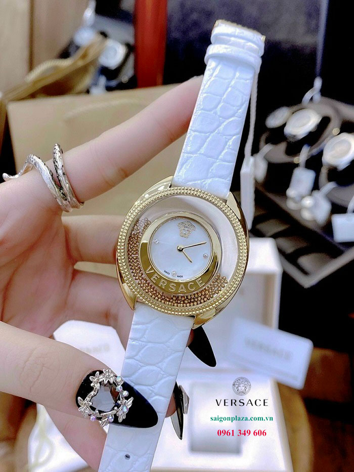 Đồng hồ nữ trắng dây da Versace Destiny Spirit VAR030016