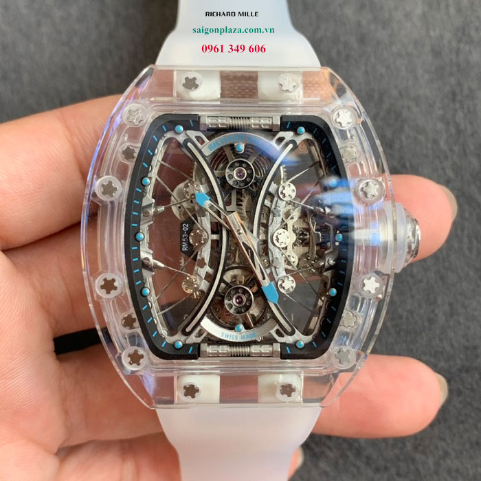 Đồng hồ Richard Mille RM053-02 Tourbillon pha lê trong suốt chính hãng