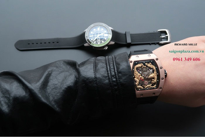 Đồng hồ đeo tay dây cao su chính hãng Richard Mille RM 57-01 Jackie Chan long phụng