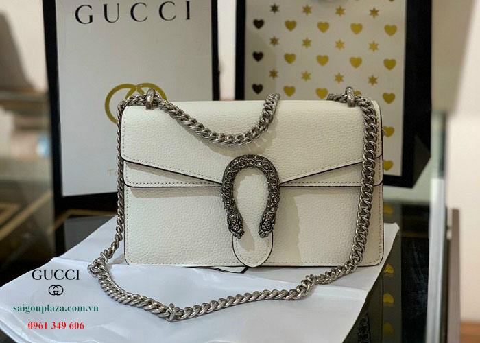 Tiệm túi xách Gucci uy tín TP HCM Dionysus Small Shoulder Bag màu trắng