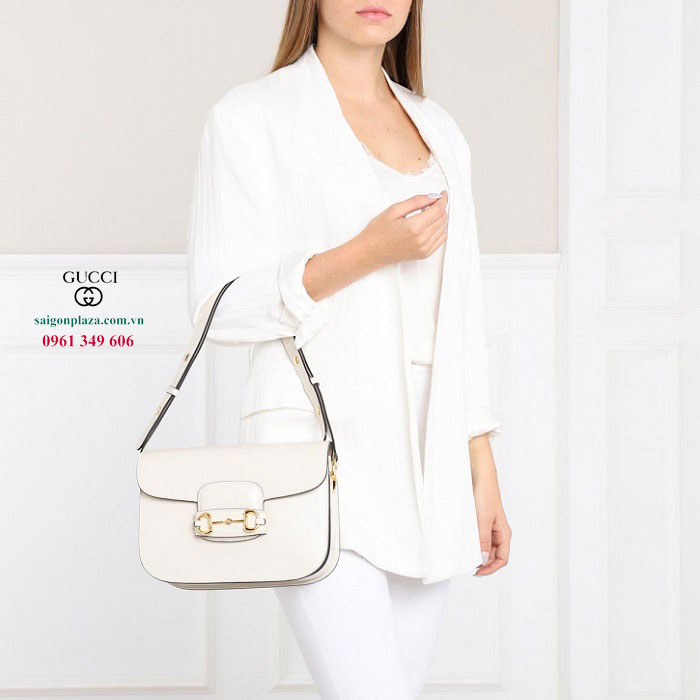 Túi nữ gucci đeo chéo màu trắng Gucci Horsebit 1955 602204/1DB0G-9022