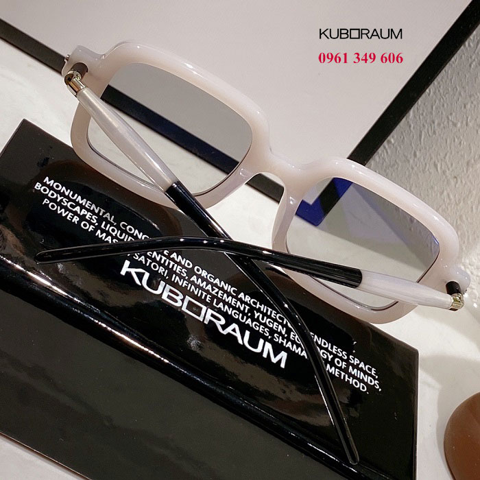 Kính mắt vuông trắng chính hãng Kuboraum Maske P2 AR cao cấp