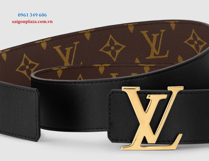 Dây lưng Louis Vuitton LV nam khóa vàng dây đen dây hoa nâu dây lưng size cỡ khích thước to lớn rộng