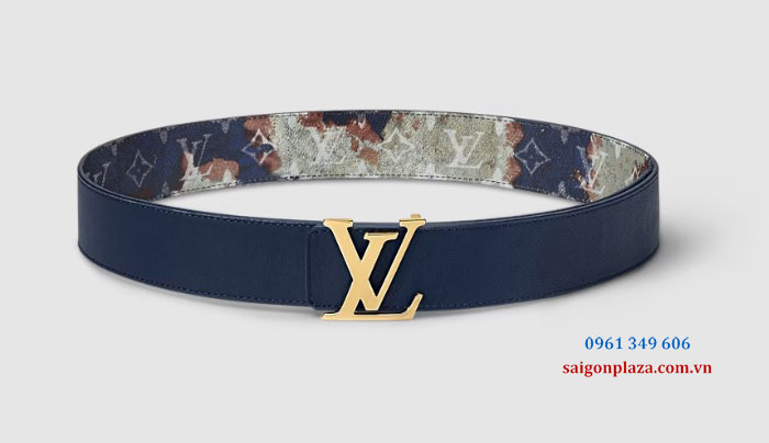 dây thắt lưng nam màu xanh khóa vàng chính hãng LV Louis Vuitton 40mm M8402V Reversible Belt