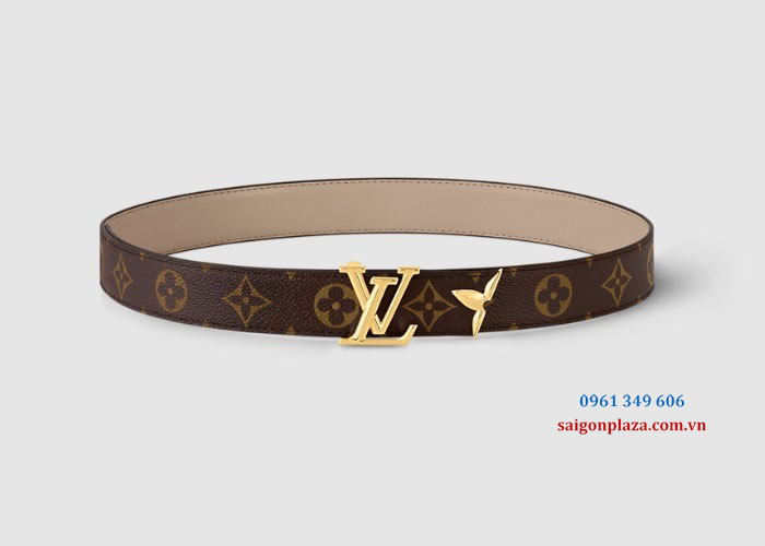 M8591W Thắt lưng hai mặt Pretty LV Louis Vuitton nữ khóa vàng size 30mm 3cm