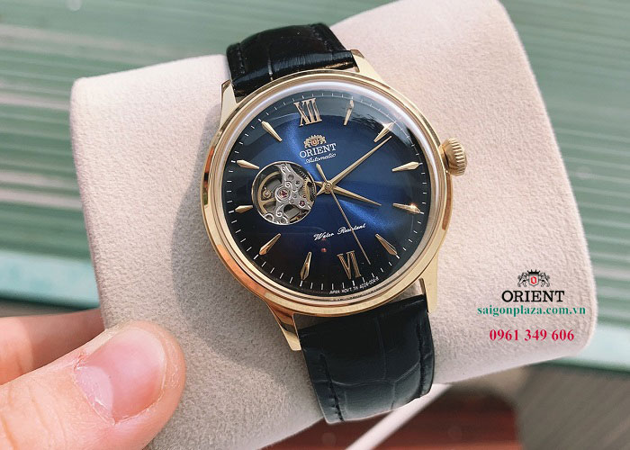 Đồng hồ dây da Orient Hà Nội Orient RA-AG0024S00C mặt xanh dương đen