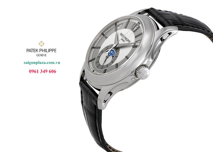 Đồng hồ nam dây da bò da cá sấu Patek Philippe 5205G-001