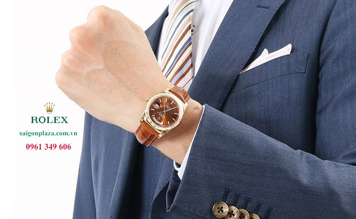 Đồng hồ nam dây da hàng hiệu tại TP Vinh nghệ An Rolex Day Date 118138