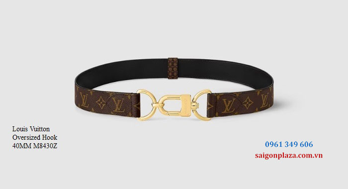 Dây lưng nữ LV Louis Vuitton Oversized Hook 40MM Reversible Belt M8430Z M8479Z da bò bê chính hãng