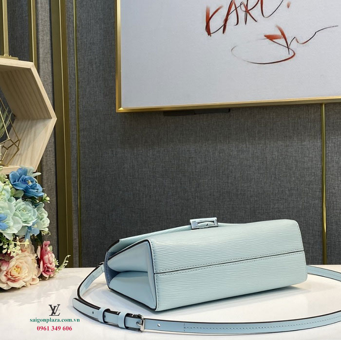 Túi xách hàng hiệu tặng sếp tặng mẹ LV Louis Vuitton Pochette Grenelle xanh da trời