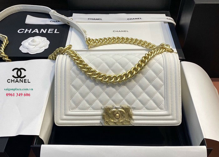 Cửa hàng túi Chanel nữ chính hãng TPHCM Chanel Boy trắng