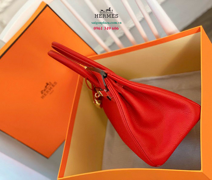 Túi nữ hàng hiệu chất lượng cao Hermes Birkin Togo Red màu đỏ