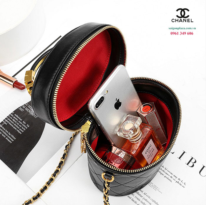 túi dáng trống dáng hộp dáng tròn Chanel Vanity C024212