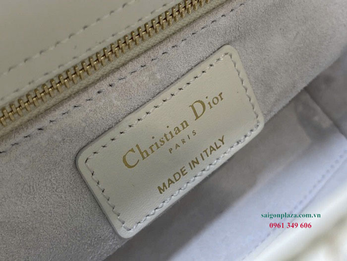 Túi nữ ngọc trai cao cấp Dior Lady Pearl Cannage D17924 size 24cm Túi da cừu da bê da bò lót nhung Christian Dior Lady Pearl Cannage
