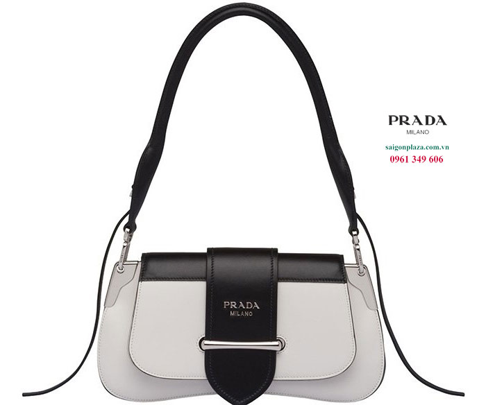 Túi da nữ chính hãng màu trắng Prada Sidonie Shoulder Bag