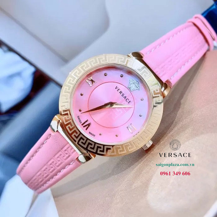 Đồng hồ Versace nữ mặt hồng dây hồng Versace V16060017