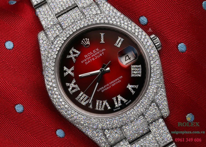 Đồng hồ nam hàng hiệu Rolex Datejust II 116300 Red Vignette Roman