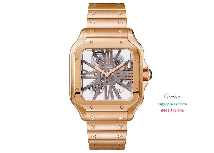 Đồng hồ nam Cartier Santos De Cartier Skeleton WHSA0016