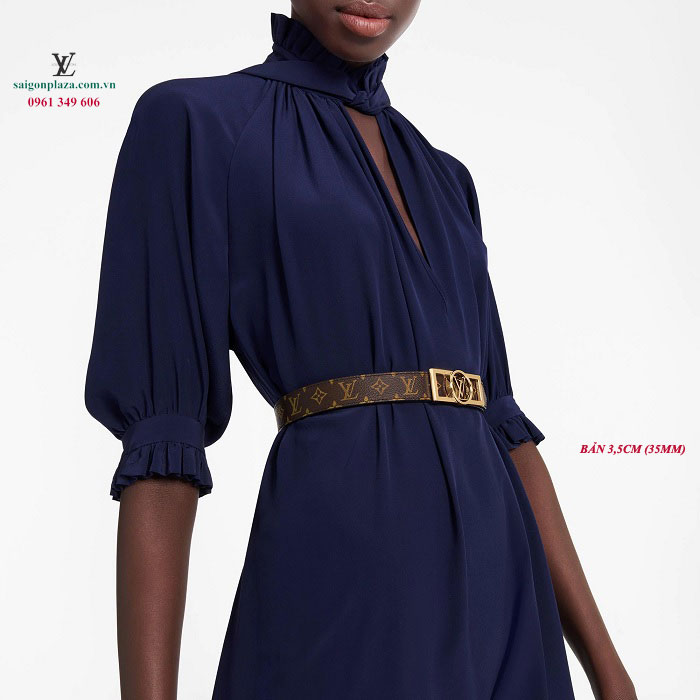Dây thắt lưng size bản to cho nữ thắt váy đầm LV Louis Vuitton M0349W Size 3,5cm 35mm
