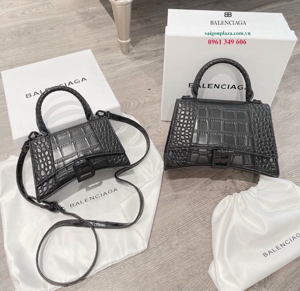 Túi xách nữ chính hãng Balenciaga Hourglass XS Croc Bag