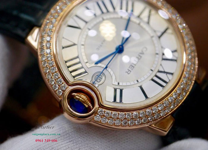 Đồng hồ vàng hồng 18k dây da Cartier WE900851 Ballon Bleu 42mm
