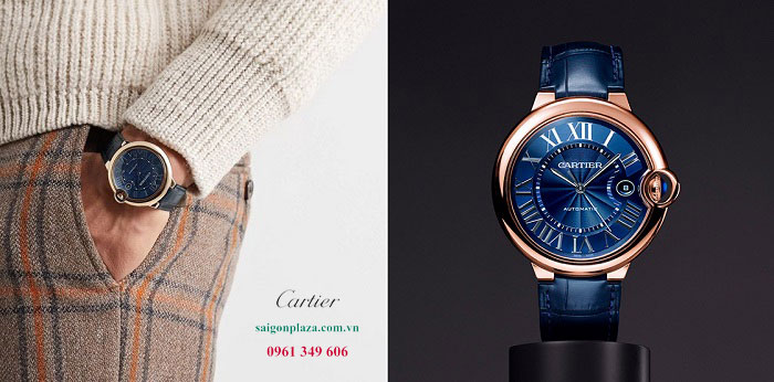 Đồng hồ hàng hiệu dây da cho đàn ông Cartier Ballon Bleu De WGBB0036 42mm