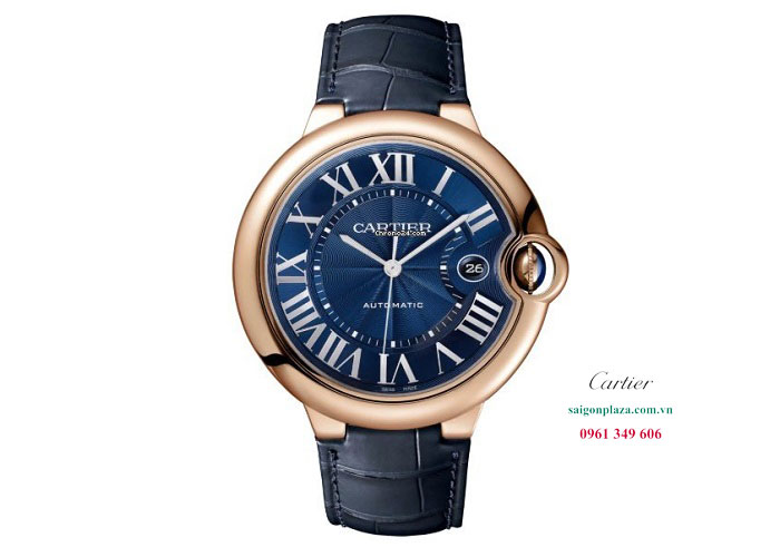 Đồng hồ nam màu xanh nam xanh dương vỏ vàng Cartier WGBB0036
