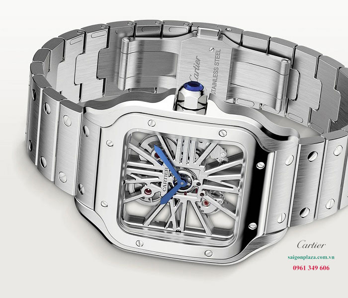 Đồng hồ Cartier nam cao cấp Santos De Cartier Skeleton WHSA0015