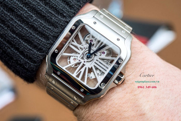 Đồng hồ nam đẹp nhất tphcm sài gòn Cartier Skeleton WHSA0015