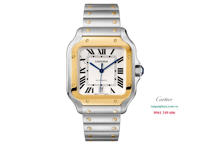 đồng hồ nam mặt vuông chính hãng Cartier Santos De W2SA0006