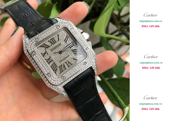 đồng hồ đá quý cao cấp đồng hồ nam Cartier Santos De Cartier WH15721