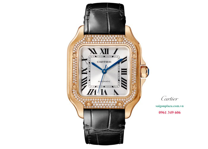 Đồng hồ siêu cấp dây da nữ Cartier Santos De Cartier WJSA0008