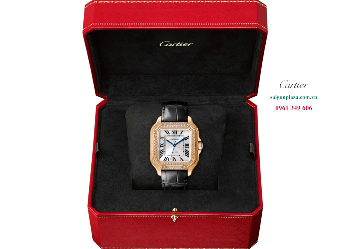 Đồng hồ nam siêu cấp dây da Cartier Santos De Cartier WJSA0008