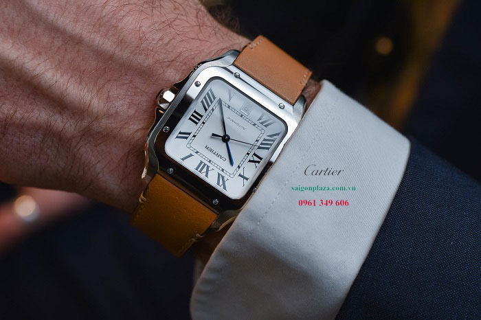 Đồng hồ hãng Cartier mặt vuông Cartier Santos De Cartier WSSA0018 40mm