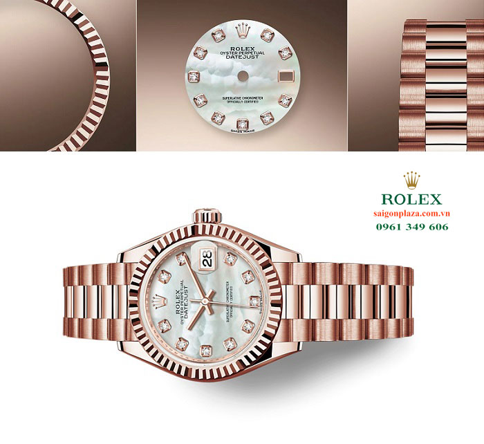 Đồng hồ vàng đeo tay nữ hàng hiệu Rolex 279175-0017