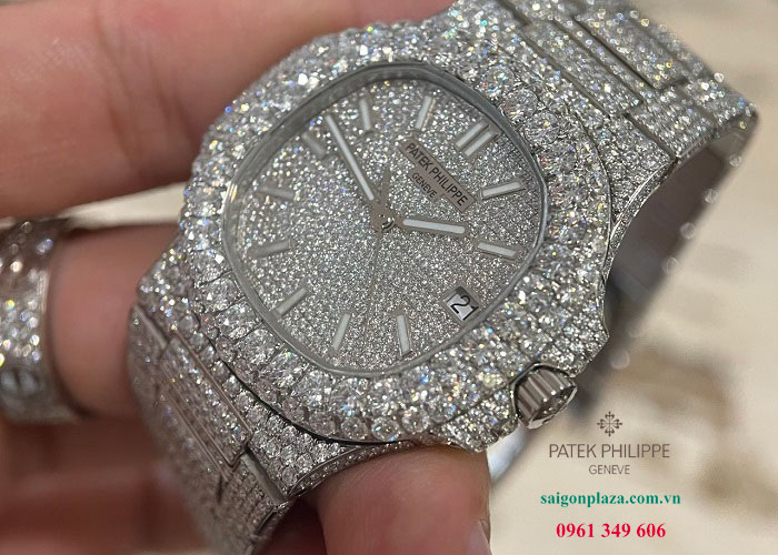 Đồng hồ hàng độ chuẩn auth đá kim cương chính hãng Patek Philippe 5719/1G-001