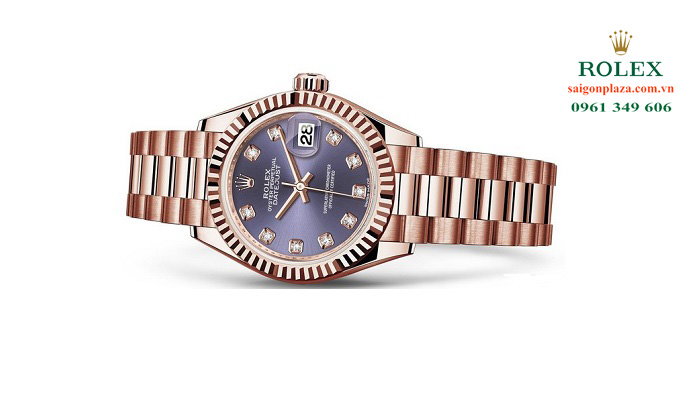 Đồng hồ mặt số màu tím nữ Rolex Datejust 279175-0019