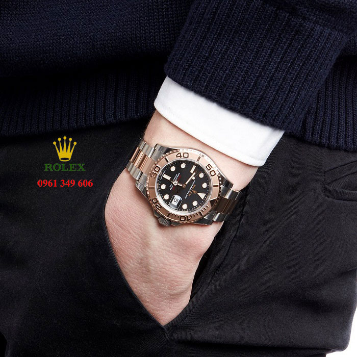 Đồng hồ nam hàng hiệu Hà Nội Rolex Yacht-Master 116621 mặt số đen