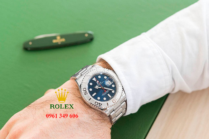 Đồng hồ nam hàng hiệu tại Hà Nội Rolex 116622 Mặt Số Xanh Yacht-Master
