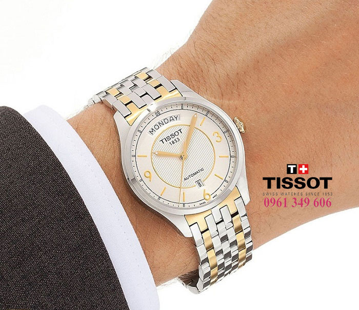 Đồng hồ cơ nam mặt trắng Tissot T038.430.22.037.00
