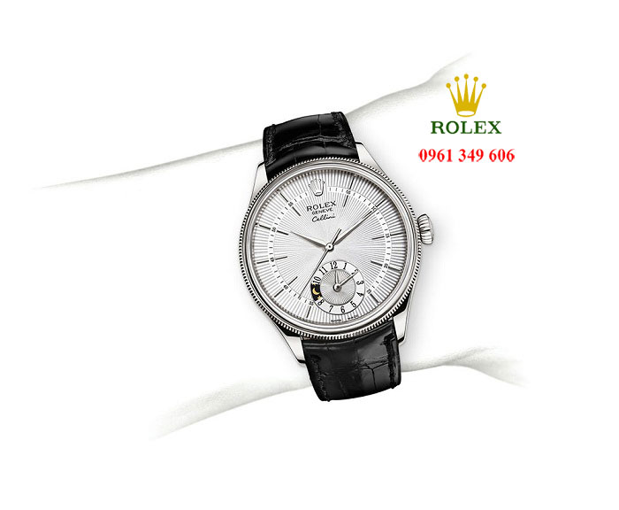 Đồng hồ dây da Rolex nam chính hãng Rolex Cellini 50529-0006 Dual Time
